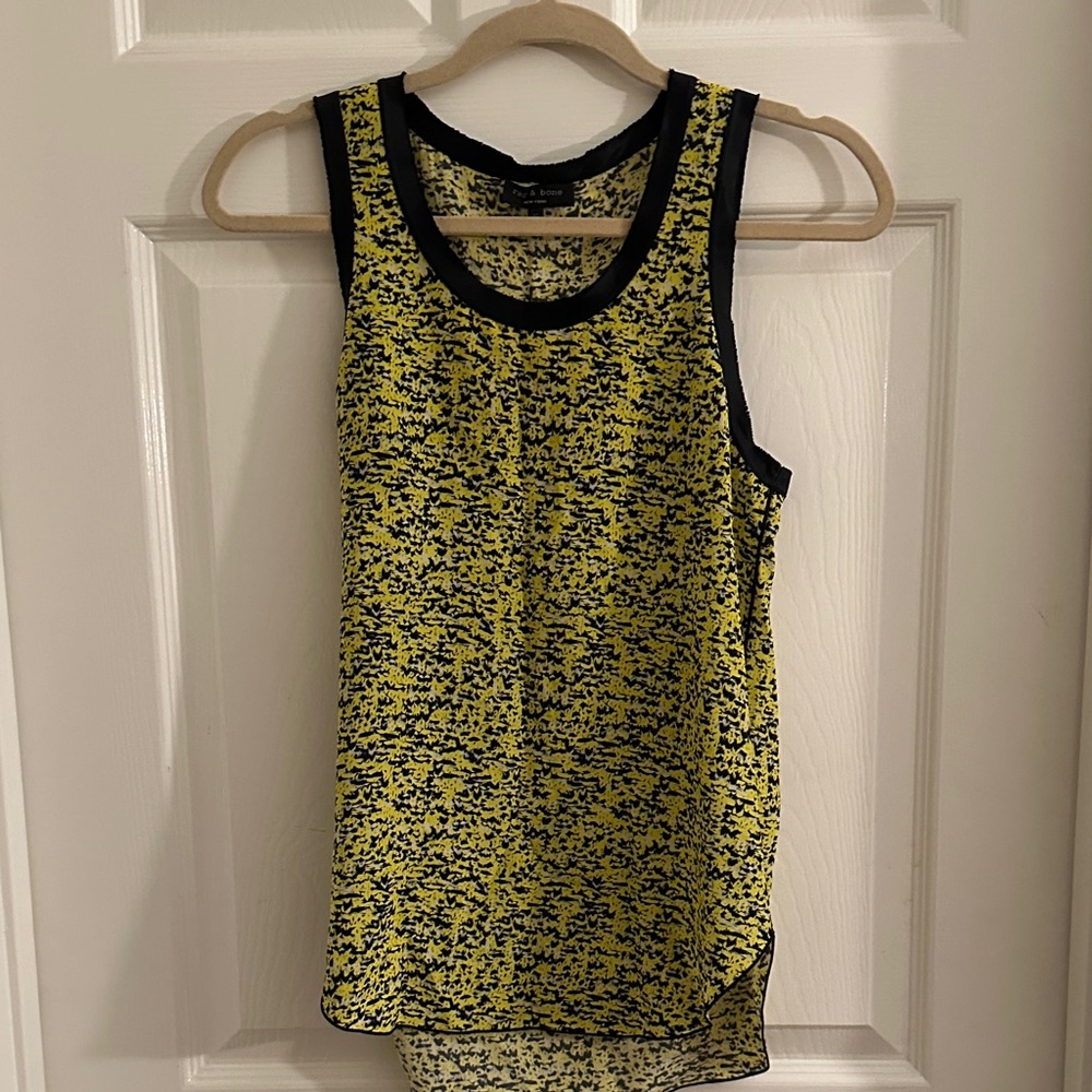 Rag & Bone Yellow and Black Sleeveless Top